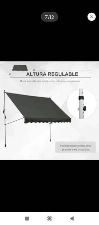 Toldo retráctil para jardín gris