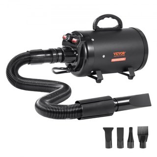 Secador de Perros, Secador de Perro de 2000W/2.7HP, Secador de Aseo para Mascotas con Velocidad y Control de Temperatura Ajustables, Secador de Pelo para Mascotas con 4 Boquillas y Manguera Extens...