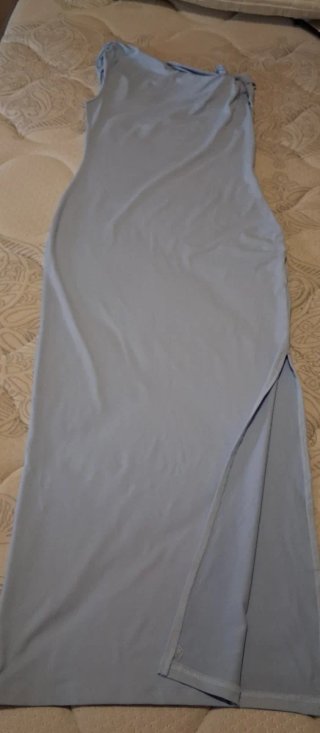 Vestido largo asimétrico azul celeste Talla S