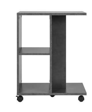 Mesa auxiliar gris con ruedas