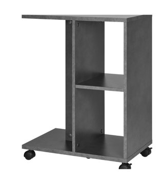 Mesa auxiliar gris con ruedas