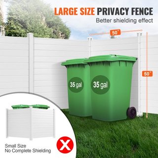 Pantallas de Privacidad para Exteriores, Valla para Aire Acondicionado de 50" W x 50" H, Enclosure para Equipos de Piscina, Valla de Privacidad de Vinilo Horizontal, Perfecta para Encerrar Cubos d...
