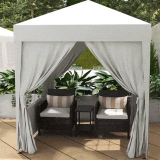 Outsunny Gazebo Pieghevole Pop Up 2x2 m Pareti Rim