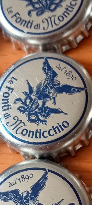 100 Tappi a Corona Acqua Monticchio argentato