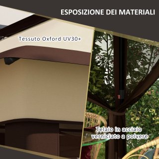 Gazebo 3x3 Regolabile su 3 Livelli con Pareti Rimo