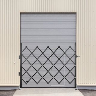 Puerta de Seguridad Plegable Individual, 170 × 124 cm (An × Al) Puerta Plegable, Puerta de Seguridad de Acero en Acordeón, Puerta de Seguridad Expandible Flexible, Puerta de Barricada Rodante de 3...