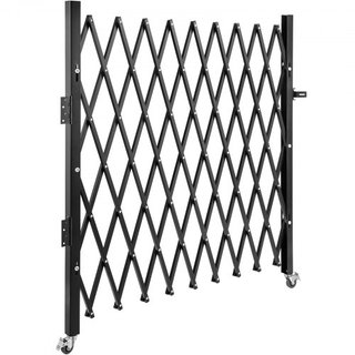 Puerta de Seguridad Plegable Individual, Puerta Plegable de 131.00 x 187.96 cm, Puerta de Seguridad de Acero en Acordeón, Puerta de Seguridad Expandible Flexible, Puerta de Barricada Rodante de 36...