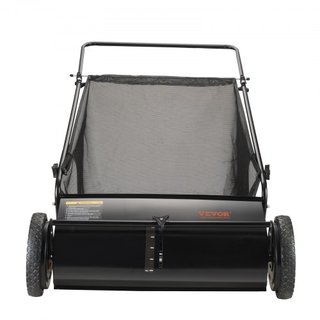 Barredora de Césped Manual, Recogedor de Hojas y Césped de 26 pulgadas, Ruedas de Goma Resistentes y Acero Reforzado, Duradera con Gran Capacidad de 7 pies cúbicos, Bolsa de Recolección de Malla, ...
