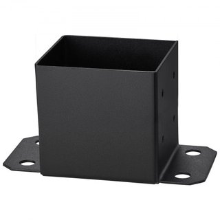 Base de Poste 152.4x152.4 4 Pcs, Tamaño Interno 142x142 Soportes de Base de Poste, Anclaje de Poste de Acero Revestido en Polvo Negro Mate para Soporte de Barandilla de Pabellón