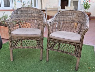 2 Sillones de mimbre para jardín