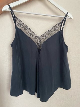 Blusa con encaje negro mujer