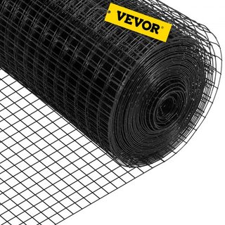 Malla de Hardware, 36" x 50' y Tamaño de Malla de 1"x1", Cercado de Alambre de Acero Galvanizado Recubierto de Vinilo de 16 Gauge con un Cortador y un Par de Guantes de Tela, para Cercas de Jardín...