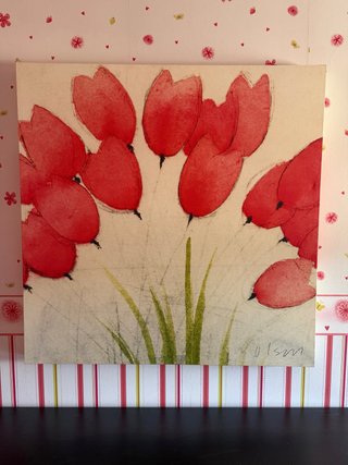 Cuadro Decorativo Flores Rojas