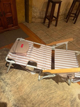 Hamaca Flamingo Rayas Beige/Blanco