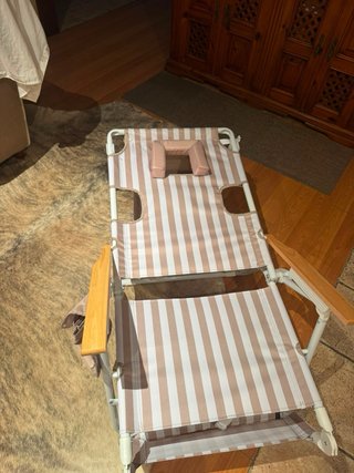 Hamaca Flamingo Rayas Beige/Blanco