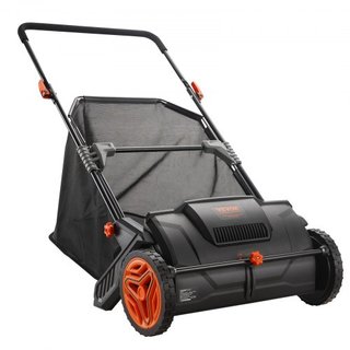 Barredora de Césped Manual, Recogedor de Hojas y Césped de 21 pulgadas, Ruedas de Plástico Resistente y Acero Reforzado Duradero con Gran Capacidad de 3.5 pies cúbicos, Bolsa de Recolección de Mal...