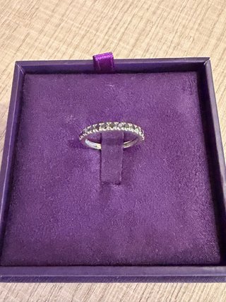 Anillo Oro Blanco Diamantes Negros Baño Rodio
