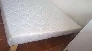 Somier tapizado tela y madera