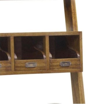 Estantería Escalera Madera Cajones y Huecos