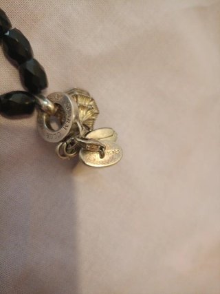 Collar Thomas Sabo Plata 925 y Cuentas Negras+3dij