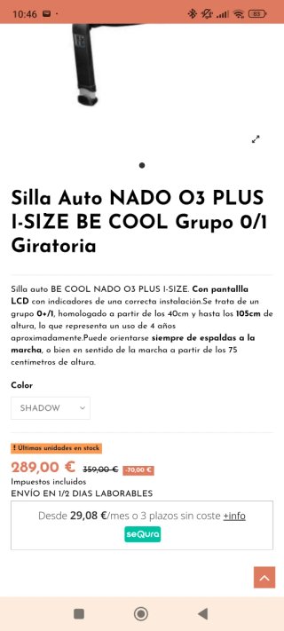 Silla coche grupo 0/1