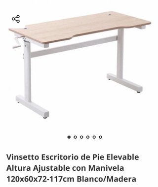 Escritorio elevable madera + Silla ergonómica