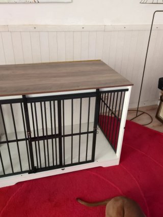 Jaula para perros de madera y metal
