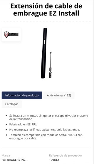 Extension de embrague harley davidson m8