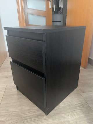 Mesita de noche Ikea 2 cajones negra