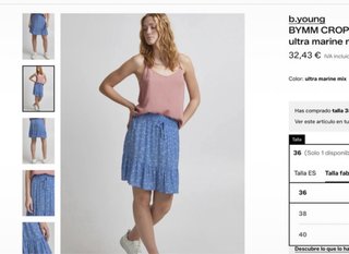 Falda floral azul