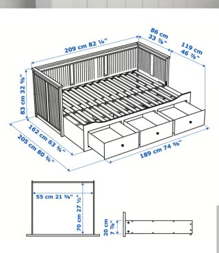 Cama juvenil IKEA Hemnes blanca