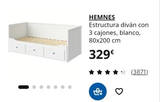 Cama juvenil IKEA Hemnes blanca