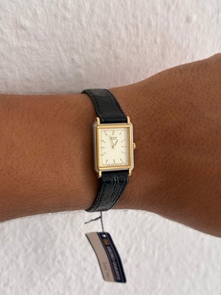 Reloj Seiko Tank Mujer Vintage Dorado Negro 80s