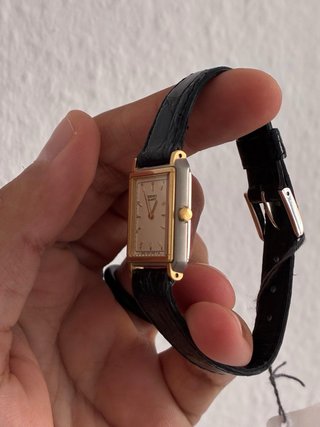 Reloj Seiko Tank Mujer Vintage Dorado Negro 80s