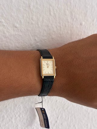 Reloj Seiko Tank Mujer Vintage Dorado Negro 80s