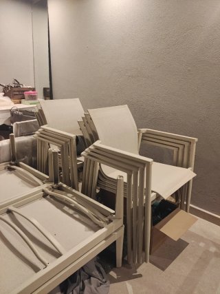 Set 4 Sillones Exterior Metal Blanco