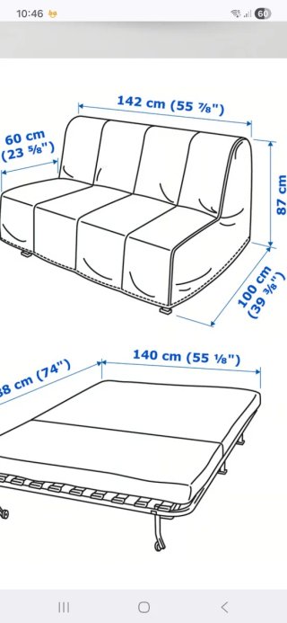 Sofá Cama LYCKSELE LOVASde Ikea