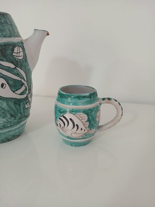Set Teiera Bricco Tazza Ceramica Vietri Anni '50