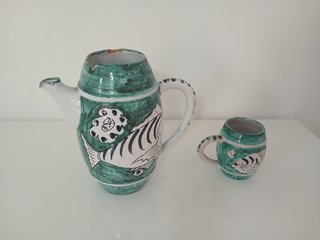 Set Teiera Bricco Tazza Ceramica Vietri Anni '50