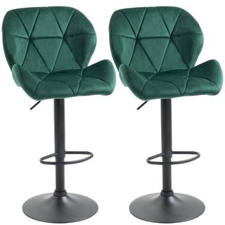 Set 2 Sgabelli da Bar, Altezza Regolabile con Base