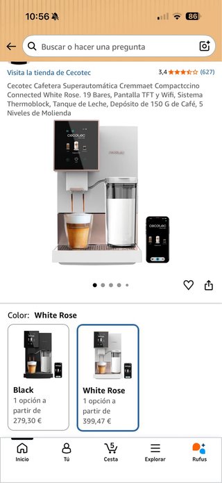Cafetera Cecotec Cremmaet Compactccino