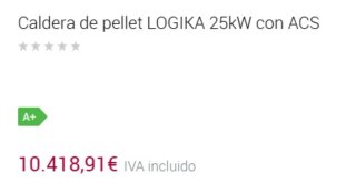 Caldera de pellet Logika 25/35 Kw NUEVA