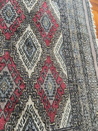 Tappeto persiano lana beige e rosso antico 135x95