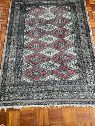 Tappeto persiano lana beige e rosso antico 135x95