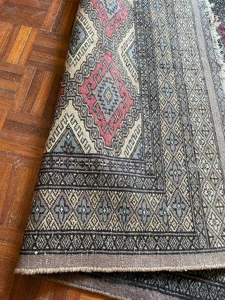 Tappeto persiano lana beige e rosso antico 135x95