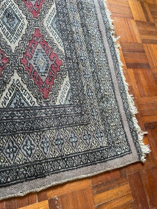 Tappeto persiano lana beige e rosso antico 135x95