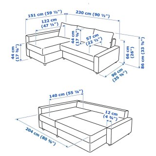 FRIHETEN Sofá cama gris de tela