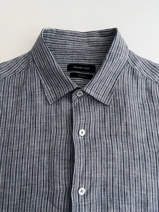 Camisa Massimo Dutti Rayas Azul/Gris Talla xl