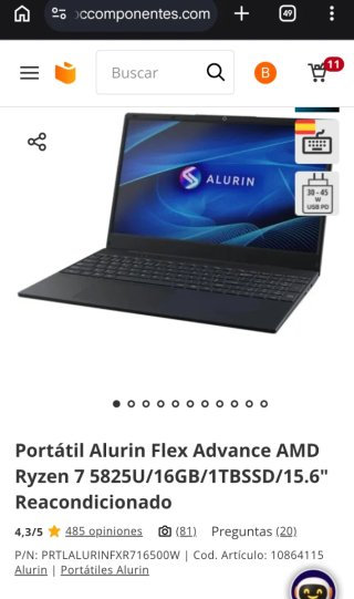 Portátil Alurin 16GB RAM/1TB SSD 15.6