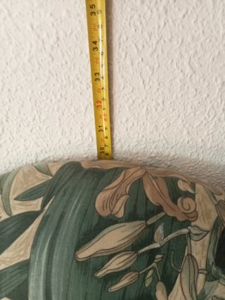 Cabecero tapizado floral beige y verde